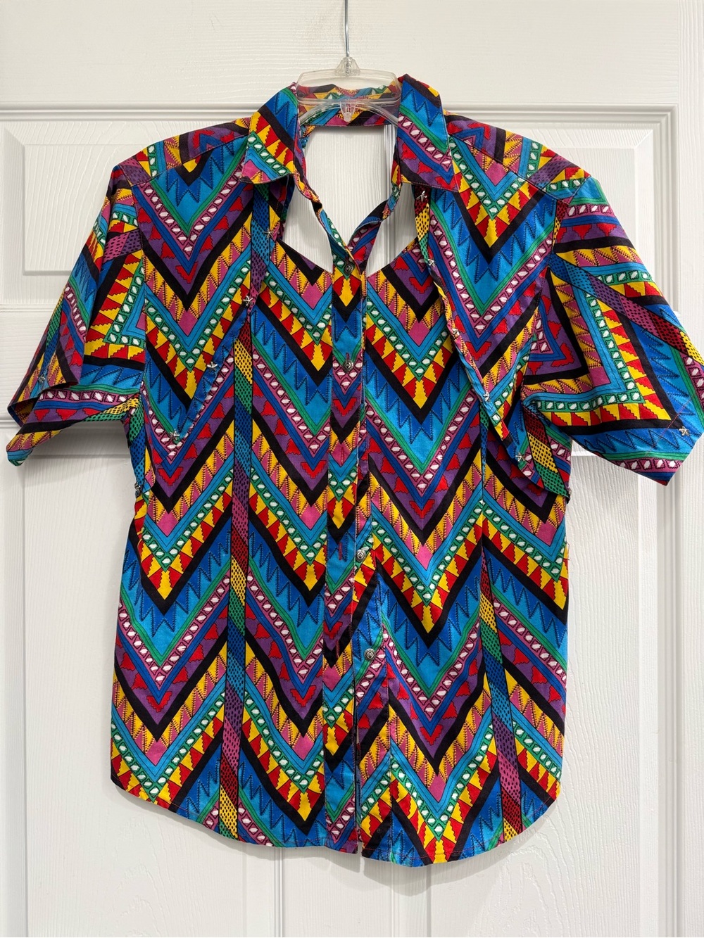 Vintage American Hero Cowgirl Button Down Western Aztec Womens Small 80s 90s